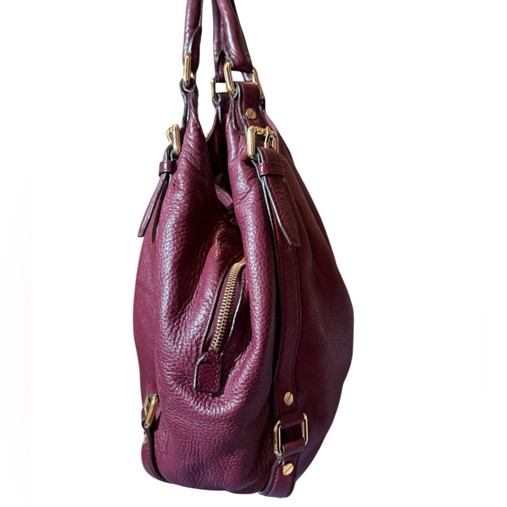 Michael Kors Bedford Large Shoulder Bag in Wine/Burgundy - Picture 2 of 16